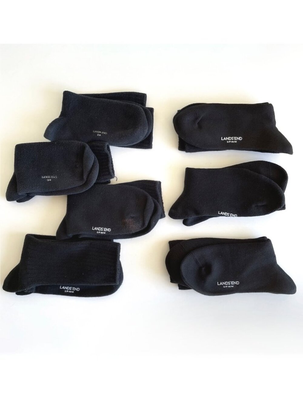 Lands End Ladies Everyday Basic Trouser Socks 3 New + 4 Lot Sz Small Medium 6-9